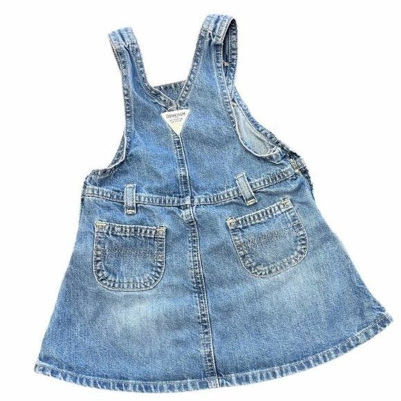 Oshkosh Toddler Girl Denim Overall Dress Skirt Vintage 18 Months - Picture 3 of 4
